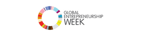 Global Entrepreneurship Week logo, link to article of Rumie winning the Best Social Startup prize