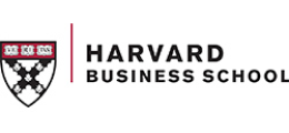 Harvard Business School logo, link to their article about Rumie